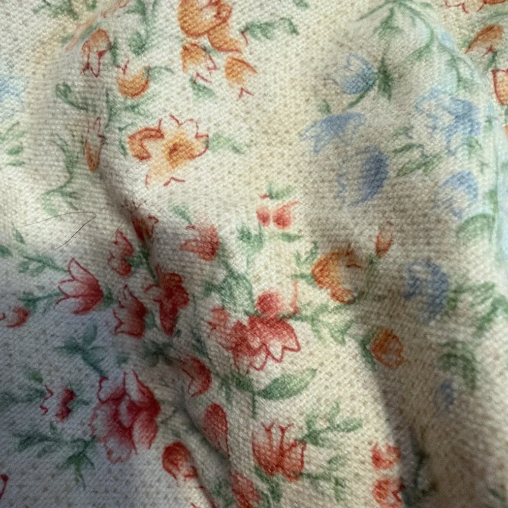 Longaberger Fabric Liner Mom's Memories Yellow‎ Pink Floral 100% cotton